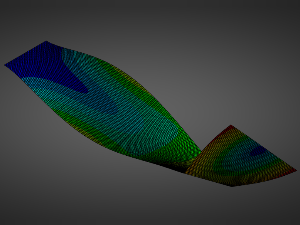 ANSYS modal deformation contour of a folded wingtip wing
