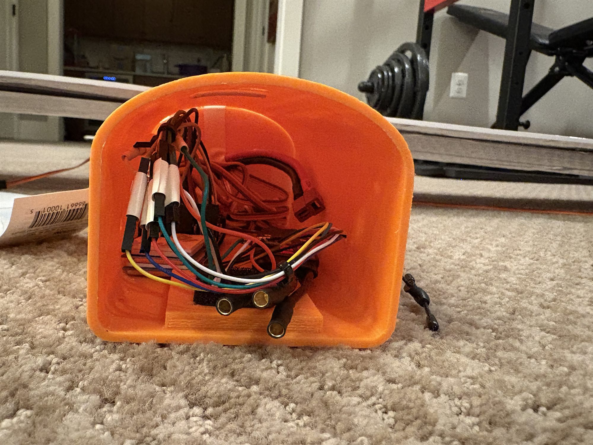 Looking into the assembled fuselage bay, packed with the wiring harness and connectors, with almost no room to reach inside once the sections are joined.